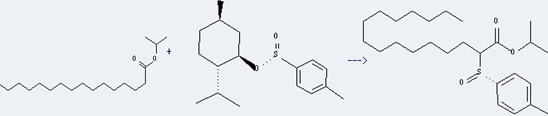 Isopropyl palmitate can react with (S)-menthyl-p-toluenesulfinate to get isopropyl (R&Se)